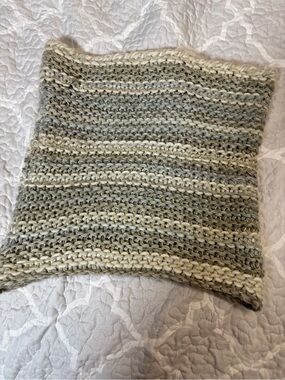 Maurices Cream and Gray Metallic-Thread Knit Scarf